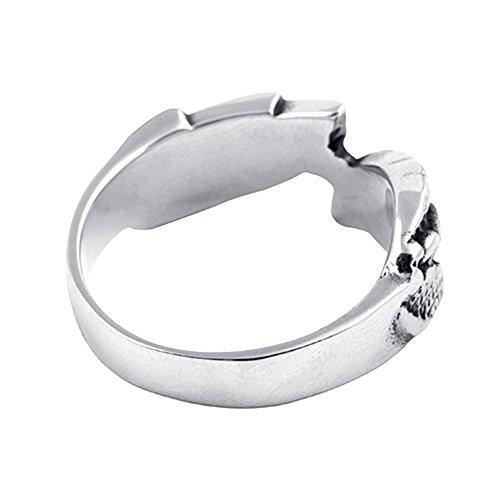 Stainless Steel Rings Antique Cool Black Feather Angel Wing Bands-Rings-Innovato Design-7-Innovato Design