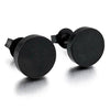 Men's 10mm Stainless Steel Stud Earrings Black - InnovatoDesign