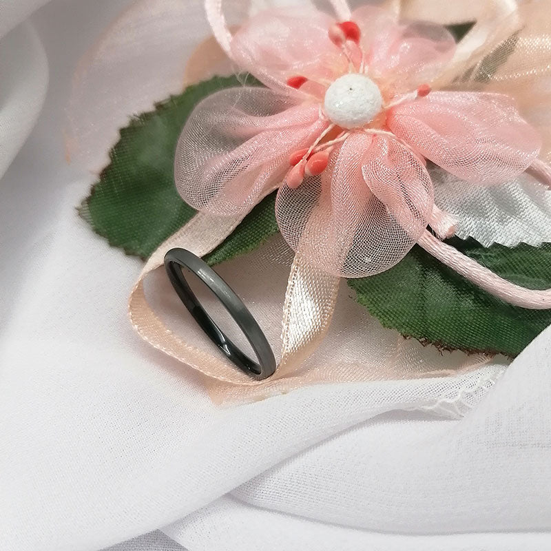 2mm Slim Grey Brushed Matte Finish Outer Band and Polished Interior Tungsten Carbide Ring-Rings-Innovato Design-4-Innovato Design