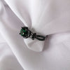 Women's Green Stone Round Lab Stone Engagement Wedding Rings for Her-Rings-Innovato Design-6-Innovato Design