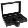 Dark Gray High Carbon Fiber Watch and Jewelry Display Storage Box - InnovatoDesign