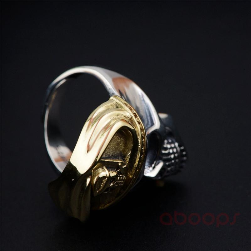 Men's 925 Sterling Silver Caribbean Pirate Skull Ring Adjustable-Rings-Innovato Design-Adjustable-Innovato Design
