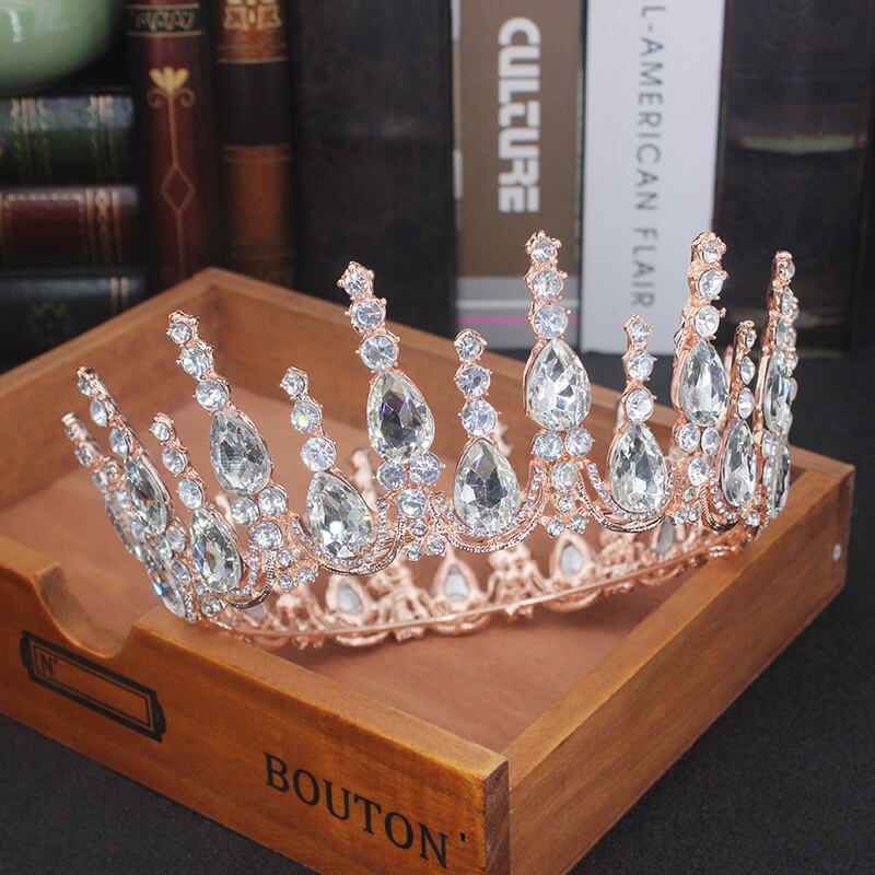 Multi-crystal Silver Queen Wedding Crown Tiaras-Crowns-Innovato Design-Clear-Innovato Design