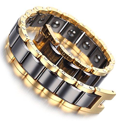 Men Tungsten Bracelet Black & Gold Gift Bag-Bracelets-Innovato Design-Innovato Design