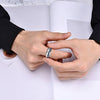 8 mm Men Tungsten Carbide Wedding Ring Imitated Meteorite Blue Carbon-Rings-Innovato Design-7-Innovato Design