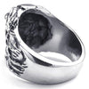 Men Stainless Steel Ring, Vintage Lion, Black - InnovatoDesign
