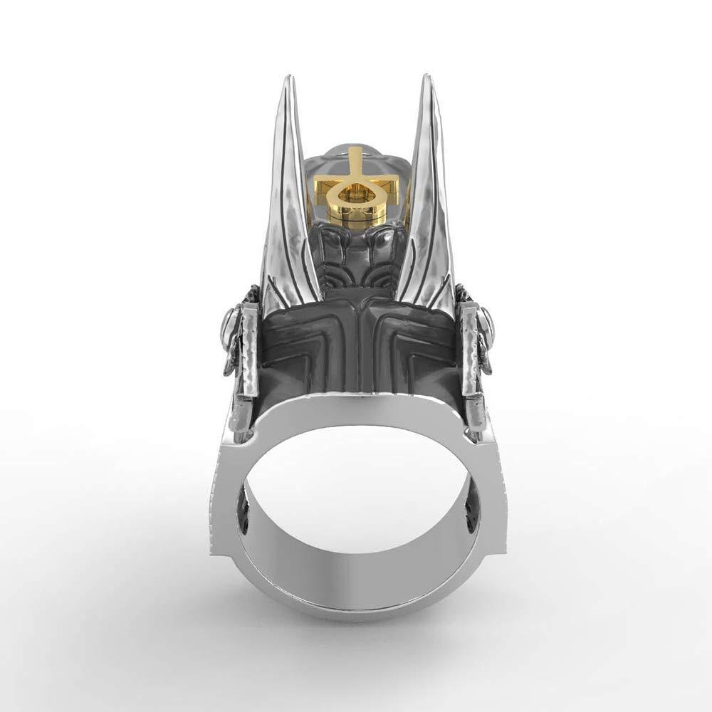 Men's Stainless Steel Ring Silver Tone Creative Egypt Anubis God and Cross Biker Punk Ring-Rings-Innovato Design-8-Innovato Design