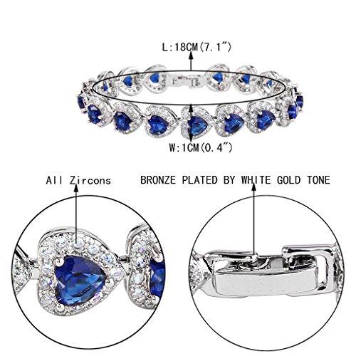 Women's 925 Sterling Silver Full Zircon Elegant Heart-shaped Tennis Bracelet-Bracelets-Innovato Design-Clear-Innovato Design