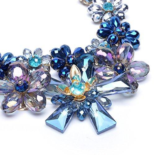 Fashion Charm Colorful Rhinestones Crystal Stone Flower Statement Bib Necklace-Necklaces-Innovato Design-Innovato Design