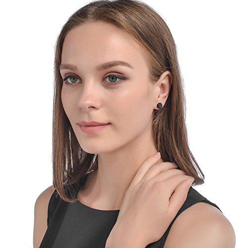 Stainless Steel Black Stud Earrings for Men Women, 3mm-8mm Available-Earrings-Innovato Design-Diameter: 3mm-Innovato Design