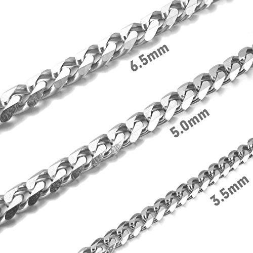 Men's 6mm Wide Stainless Steel Necklace Curb Chain Link Silver Tone 14~40 Inch-Necklaces-INBLUE-15.0 inches-Innovato Design