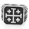 Stainless Steel Crusader Jerusalem Cross Ring-Rings-Jude Jewelers-7-Innovato Design