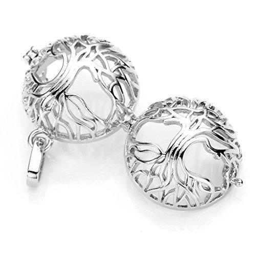 Aromatherapy Essential Oil Diffuser Necklace Antique Silver Tree of Life Locket Pendant Necklace-Necklaces-Top Plaza-Bird Cage-Innovato Design