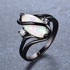 Women's S Promise Ring Graduation Gift Wedding Engagement White Lab Opal Black Gold Party Rings for Her Size 6-10-Rings-Innovato Design-6-Innovato Design