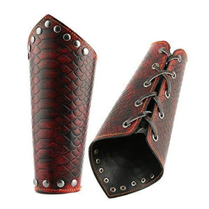 Dragonscale Bracers Genuine Leather Dragon Knight Gauntlet Wristband Wide Bracer Arm Armor Cuff-Bracelets-Innovato-Innovato Design