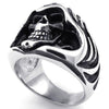 Men Stainless Steel Ring, Gothic Casted Grim Reaper Skull, Black - InnovatoDesign