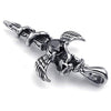Men Snake Wing Cross Sword CZ Stainless Steel Pendant Necklace, Black, 24 inch Chain - InnovatoDesign