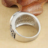 Men's Stainless Steel Ring Silver Tone Black Engine Sun Pattern Celtic Vintage Knot Motifs Finger Rings - InnovatoDesign