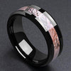 8 mm Men Black Tungsten Carbide Ring Camo Camouflage Comfort Fit Wedding Band
