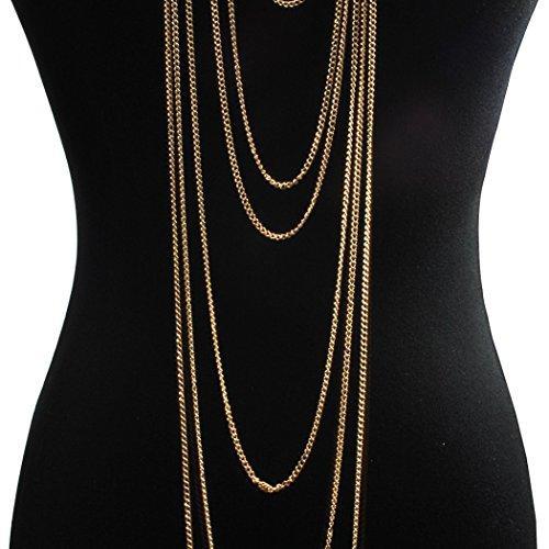 Fashion Gold Tone Bohemian Layered Sexy Bralette Body Chain Statement Beach Jewelry-jewelry-Innovato Design-2 Layered-Innovato Design