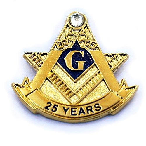 Blue Lodge 25 Years Freemason Masonic Lapel Pin-jewelry-Innovato Design-Innovato Design