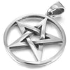 Men's Stainless Steel Pendant Necklace Silver Tone Pentagram Pentacle Star -With 23 Inch Chain-Necklaces-Innovato Design-Innovato Design