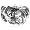 Men's Stainless Steel Ring Silver Tone Dragon Tribal - InnovatoDesign