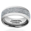 Men 8mm Silver Tungsten Carbide Ring Vintage Meteorites Pattern Wedding Engagement Band Domed Comfort Fit-Rings-Fashion Month-6-Innovato Design