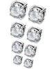 4 Pairs Stainless Steel Men Women Magnetic Stud Earrings Non-piercing CZ 4-7mm-Earrings-Jstyle Jewelry-Innovato Design
