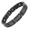Men's Titanium Magnetic Bracelet With Carbon Fiber with Link Removal Tool, Black-Bracelets-Innovato Design-Innovato Design