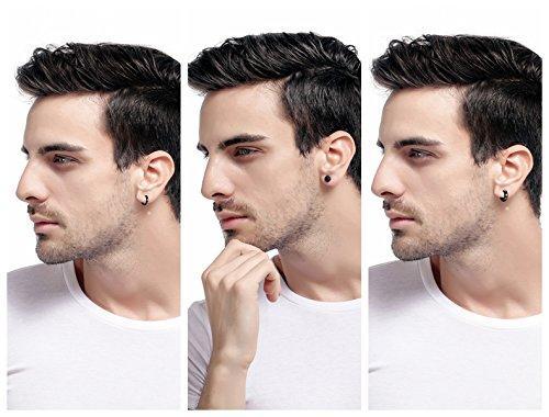 9 Pairs Stainless Steel Stud Earrings for Men Hoop Earrings Huggie Earring Set 18G-Earrings-Innovato Design-Innovato Design