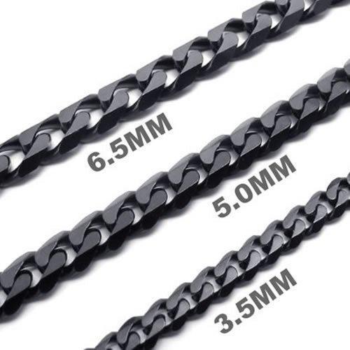 5mm Stainless Steel Men Necklace Chain 14-40" inches, Black, 5mm-Necklaces-KONOV-15.0 inches-Innovato Design