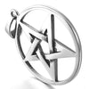 Men's Stainless Steel Pendant Necklace Silver Tone Pentagram Pentacle Star -With 23 Inch Chain-Necklaces-Innovato Design-Innovato Design