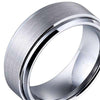 Men Silver 8mm Tungsten Carbide Ring Wedding Jewelry Engagement Promise Band for Him Pipe Cut Matte Finish-Rings-Fashion Month-7-Innovato Design