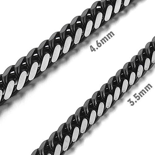 Men's 3.5mm Wide Stainless Steel Necklace Curb Chain Link Black 14~40 Inch-Necklaces-Innovato Design-15.0 inches-Innovato Design