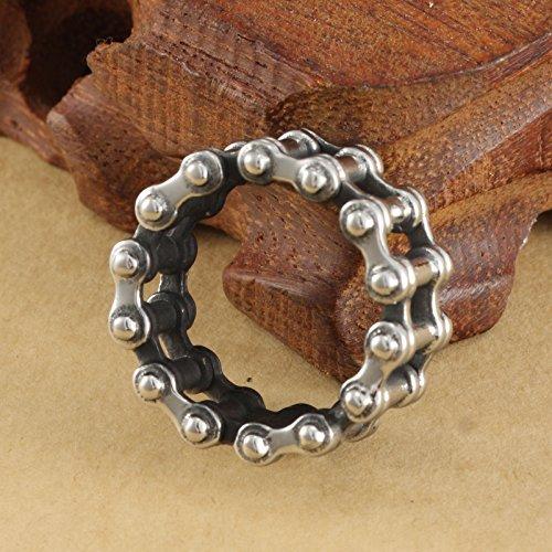 Men's 316L Stainless Steel Bike Motorcycle Chain Link Ring Silver-Rings-Innovato Design-7-Innovato Design
