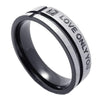 Men Stainless Steel LOVE ONLY YOU Promise Ring Wedding Bands, Black-Rings-KONOV-6-Innovato Design