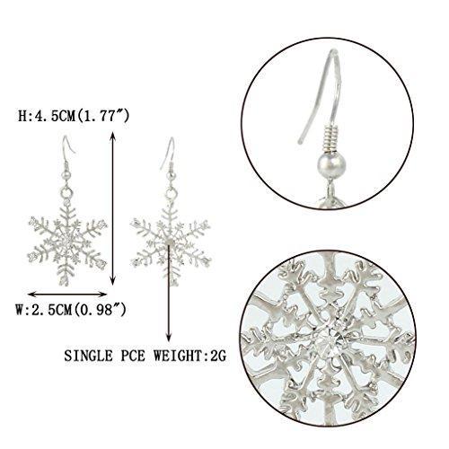 Austrian Crystal Winter Party Snowflake Pierced Hook Dangle Earrings Clear-Earrings-Innovato Design-Gold-Innovato Design