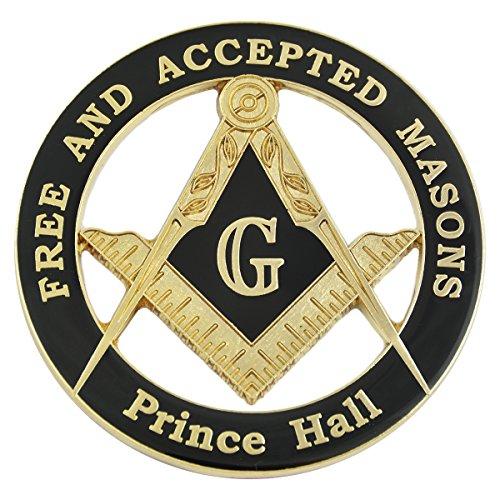 Masonic Free and Accepted Masons Prince Hall Black and Gold Auto Emblem-Emblem-Innovato-Innovato Design