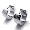 Stainless Steel Men Huggie Hinged Hoop Stud Earrings Set, Silver Color - InnovatoDesign
