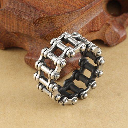 Men's 316L Stainless Steel Bike Motorcycle Chain Link Ring Silver-Rings-Innovato Design-7-Innovato Design