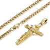 Stainless Steel Mens Womens Cross Necklace Crucifix Pendant, 24 inches-Necklaces-Innovato Design-Gold-tone-Innovato Design