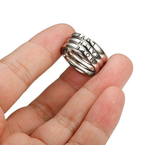 3 Pcs Faith Love Hope Stainless Steel Rings for Men Women Stackable Band Ring Wedding Engagement Fashion Band-Rings-Jstyle Jewelry-5-Innovato Design