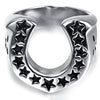 Men Stainless Steel Ring Vintage Biker Silver Black Horseshoe-Rings-Innovato Design-8-Innovato Design
