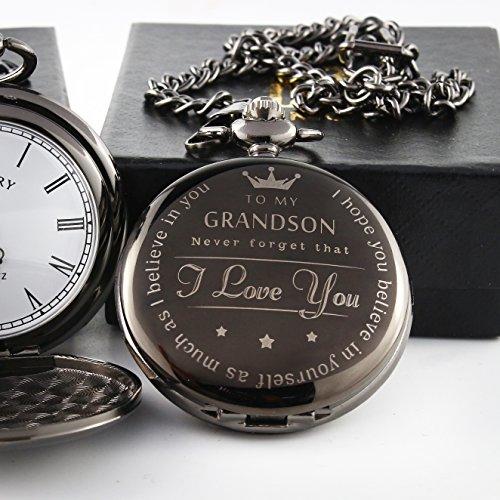 To My Grand Son Pocket watch to grandson Gifts From a Grandpa GrandMa-Pocket Watch-Innovato Design-Innovato Design