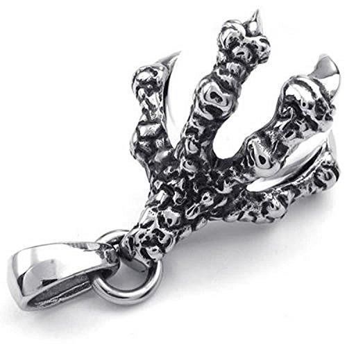 Men's Biker Gothic Dragon Claw Stainless Steel Pendant Necklace-Necklaces-Innovato Design-Innovato Design