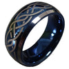 8mm Blue Tungsten Carbide Wedding Ring Laser Celtic Knot Engagement Promise Band Comfort Fit-Rings-Innovato Design-6-Innovato Design