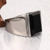 20 MM Men 316L Stainless Steel Princess Cut Black Onyx Ring Band/ highly polishing ring/wendding ring/Promise ring