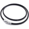 Black Leather Cord Necklace Rope Chain with Stainless Steel Clasp, 4mm, 14-30 inch