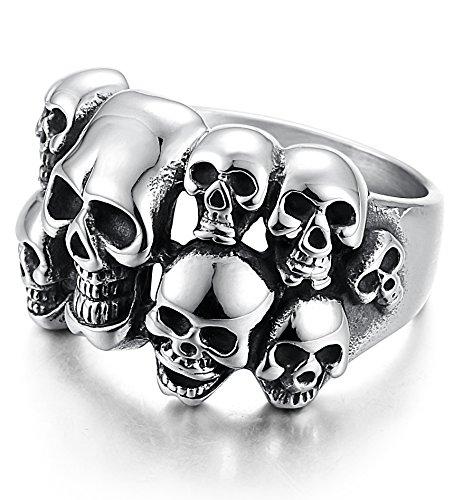 Stainless Steel Rings for Men Women Multi Skull Head Rings,Size 8-14-Rings-Innovato Design-8-Innovato Design